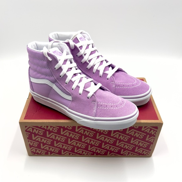 Vans Shoes - VANS Sk8-Hi Canvas & Suede Lupine & True White Womens 8, Junior 6.5 Sneakers